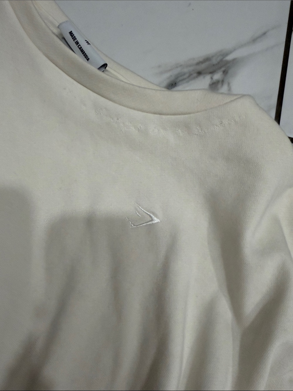 Gymshark Whitney Simmons Cream Cropped Crewneck Sweatshirt - Picture 3 of 8
